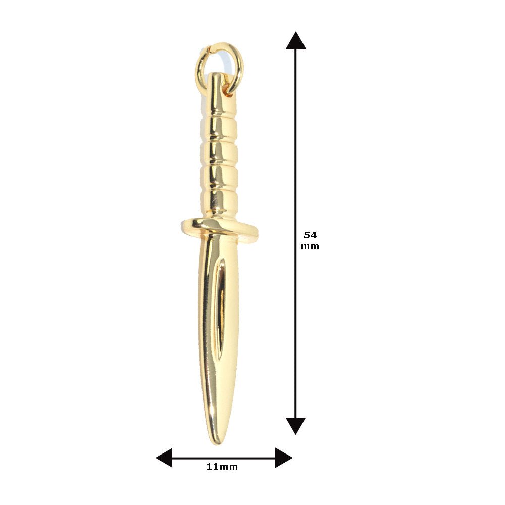Gold Fill Antique Knife Charm Dagger Design For Jewelry Making Necklace Pendant Bracelet hoop earring pendant C-261 - DLUXCA