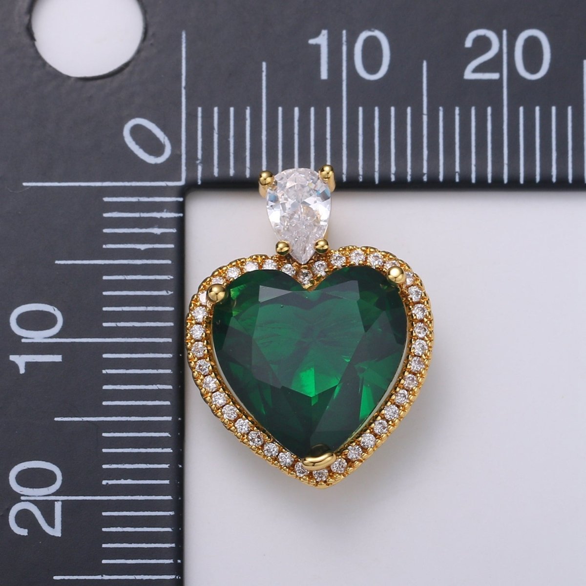 Gold Fill Colorful Heart Pendant Micro Pave Heart Charm for Necklace Pendant Layer Statement Necklace be my valentine Jewelry Supply J-102~J-104 - DLUXCA