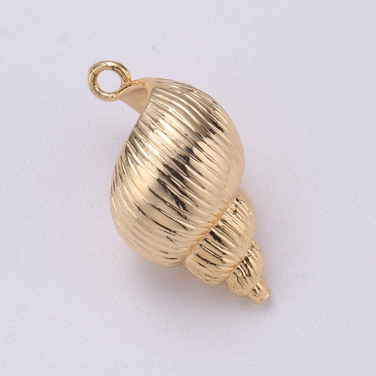 Gold Fill Conch Shell, Crown Conch, Shell, Ocean, Beach, Sea, DIY Necklace Bracelet Charm Pendant Findings Bead Connector for Jewelry Making C-416 - DLUXCA