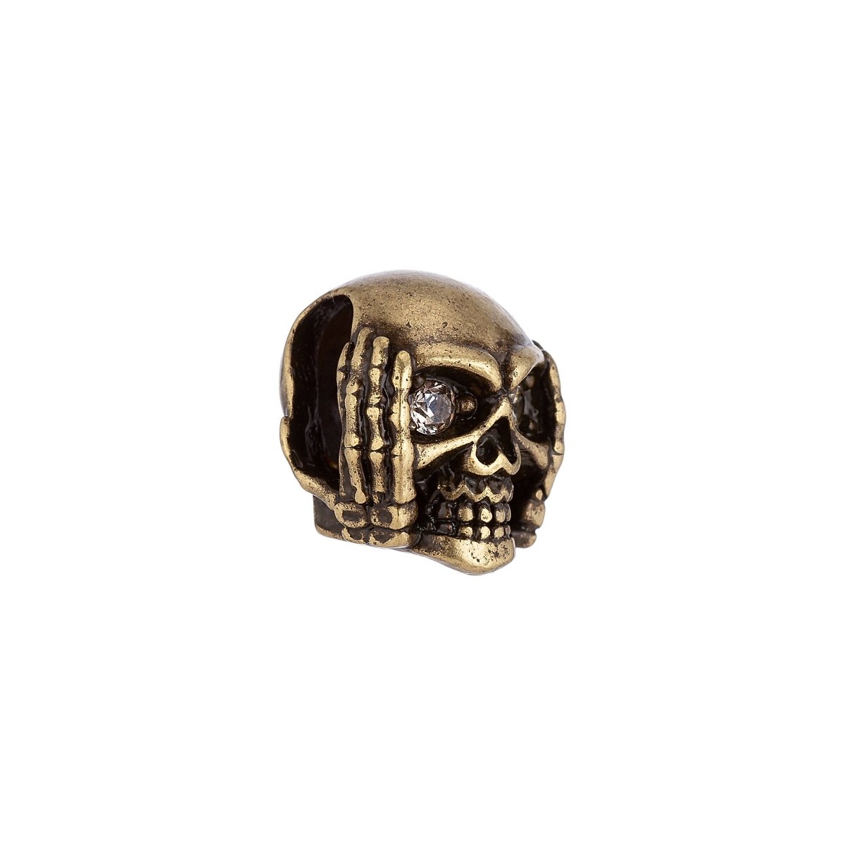 Gold Filled 10mm Antique Skull Head Spacer Bead | B-015 - DLUXCA