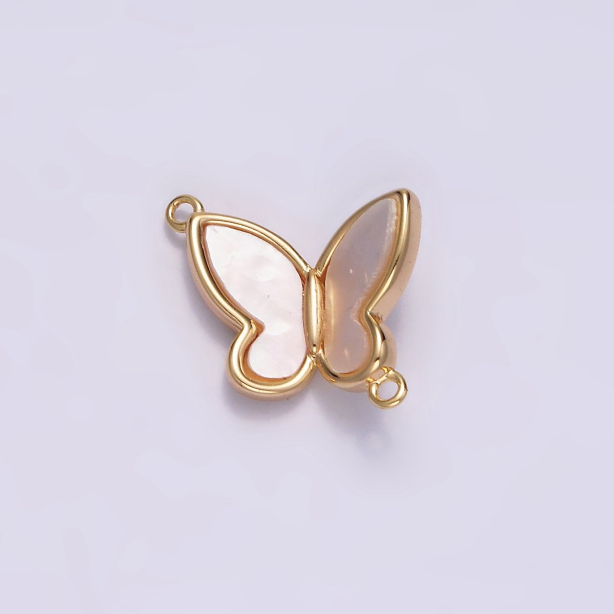 Gold Filled 11.3mm Shell Pearl Butterfly Mariposa Fold Connector G-696 - DLUXCA