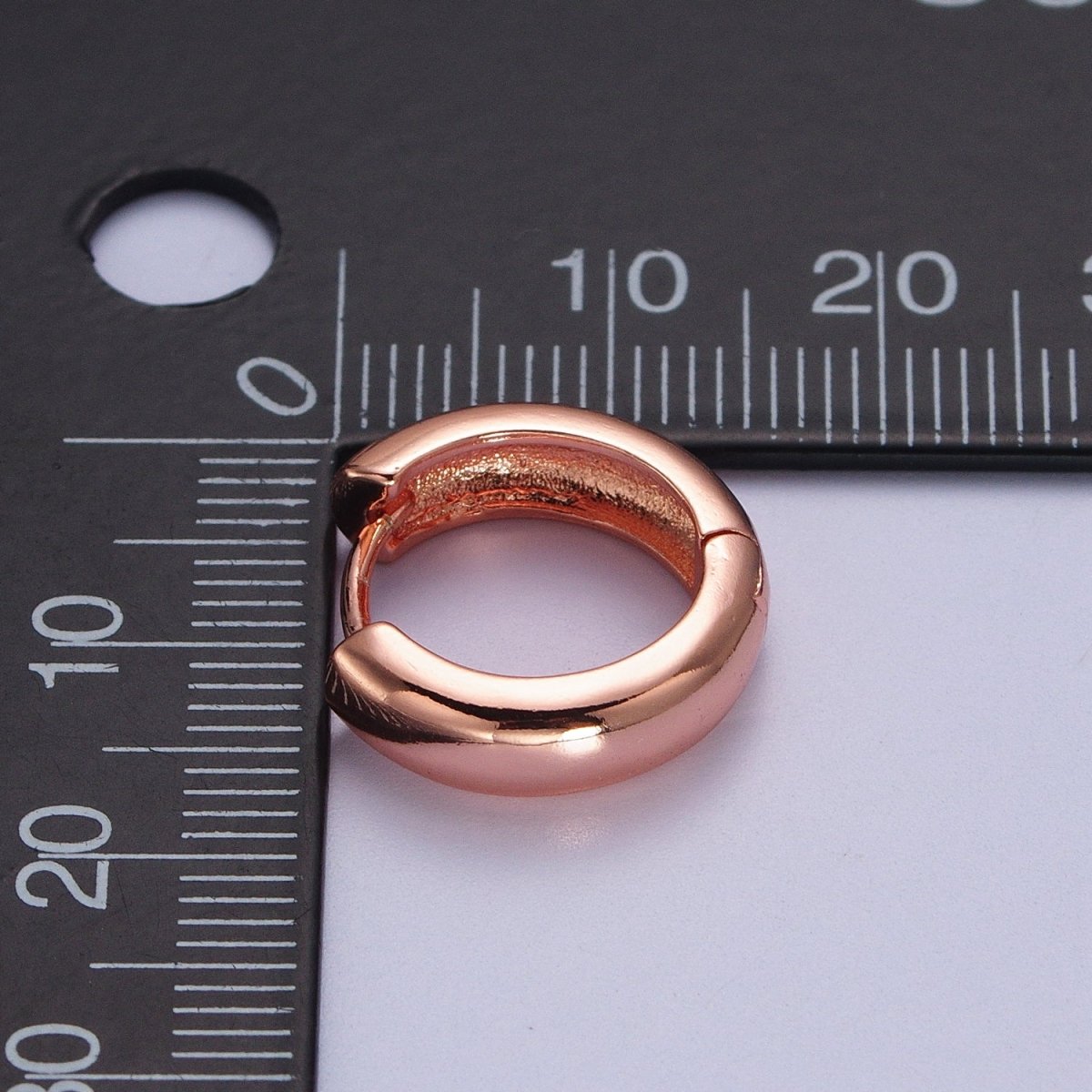 Gold Filled 15mm, 17mm Lever Back Huggie Earrings in Silver & Rose Gold Minimalist Jewelry | Y-264~Y-267 - DLUXCA