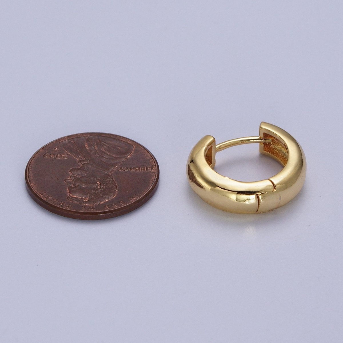 Gold Filled 15mm, 17mm Lever Back Huggie Earrings in Silver & Rose Gold Minimalist Jewelry | Y-264~Y-267 - DLUXCA