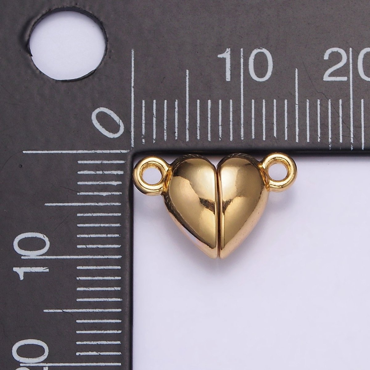 Gold Filled 15mm Heart Magnetic Connector G-645 - DLUXCA