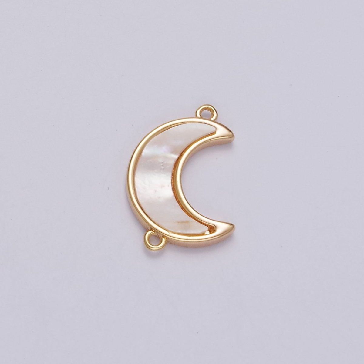 Gold Filled 15mm Sideway Celestial Crescent Moon Shell Pearl Connector G-704 - DLUXCA