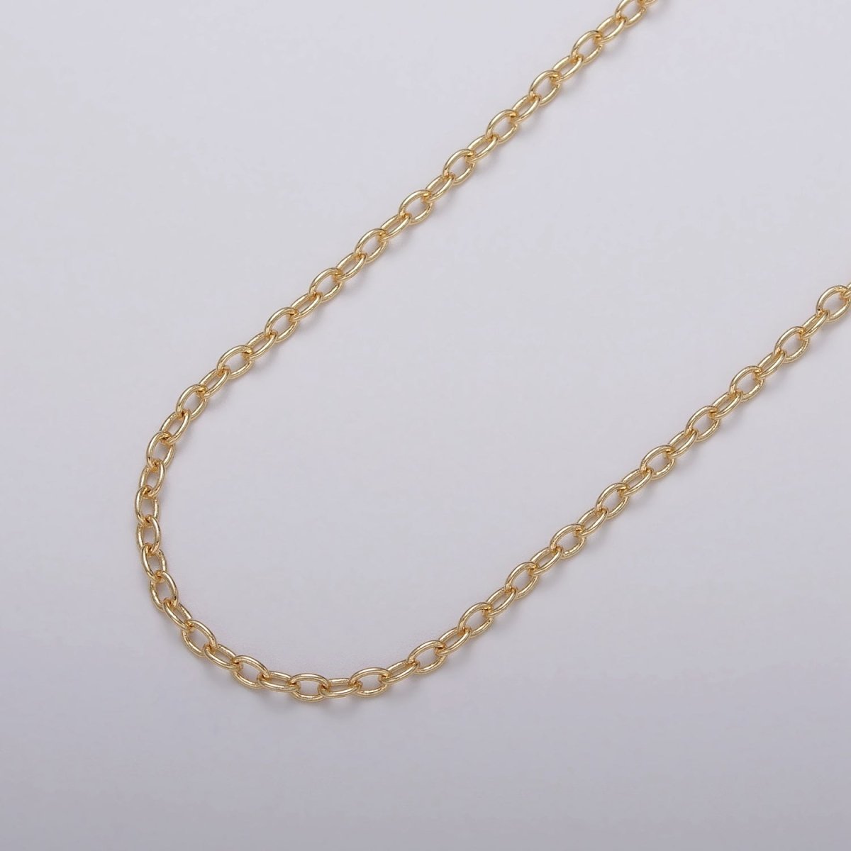Gold Filled 2.2mm Cable Minimalist Dainty Unfinished Chain by Yard in Gold & Silver | ROLL-1036, ROLL-1099 Clearance Pricing - DLUXCA