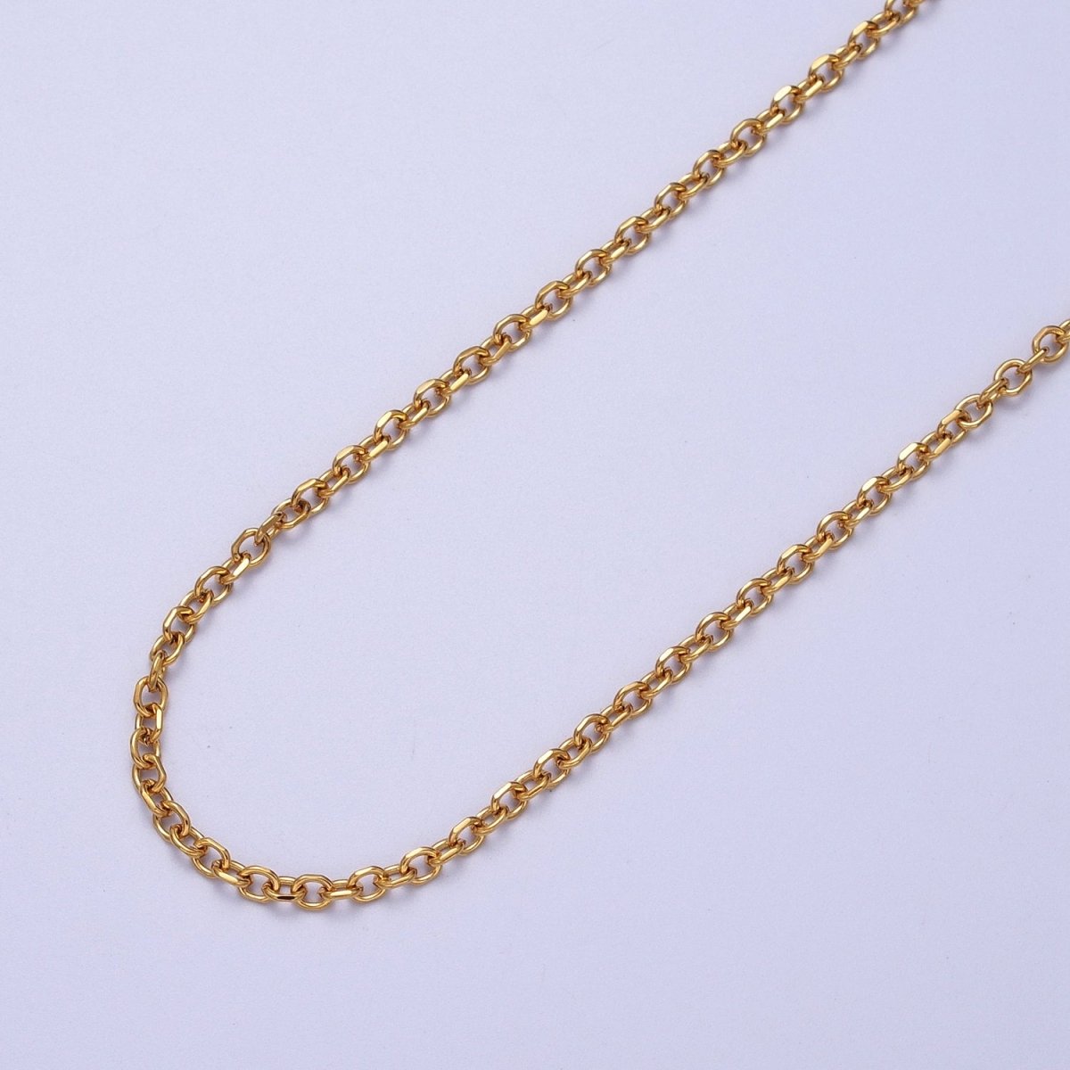 Gold Filled 2.3mm Flat Cable Link Gold, Silver Unfinished Chain | ROLL-885, ROLL-886 Clearance Pricing - DLUXCA
