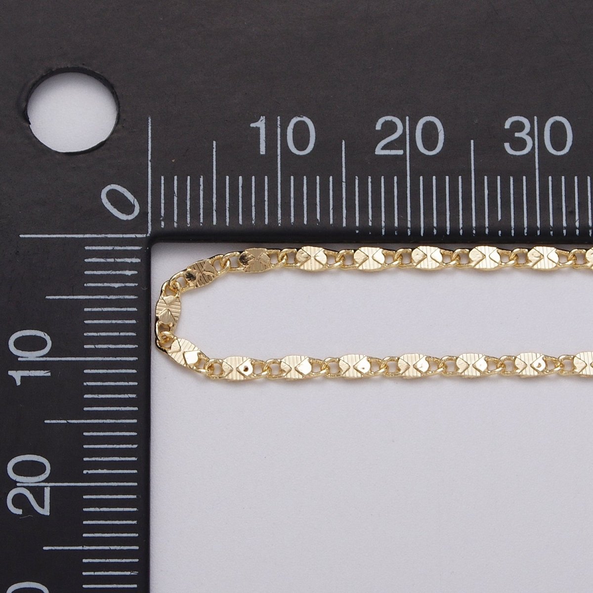 Gold Filled 2mm Textured Scroll Unfinished Chain by Yard in Gold & Silver | ROLL-1028, ROLL-1097 Clearance Pricing - DLUXCA