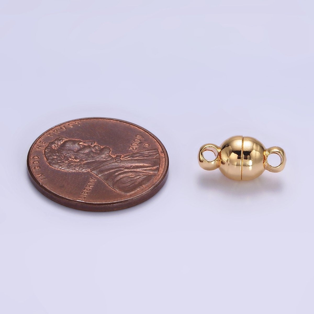 Gold Filled 6mm Round Bead Magnetic Connector G-648 - DLUXCA