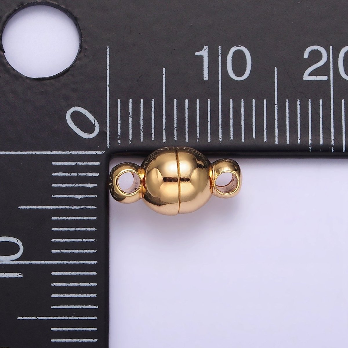 Gold Filled 6mm Round Bead Magnetic Connector G-648 - DLUXCA