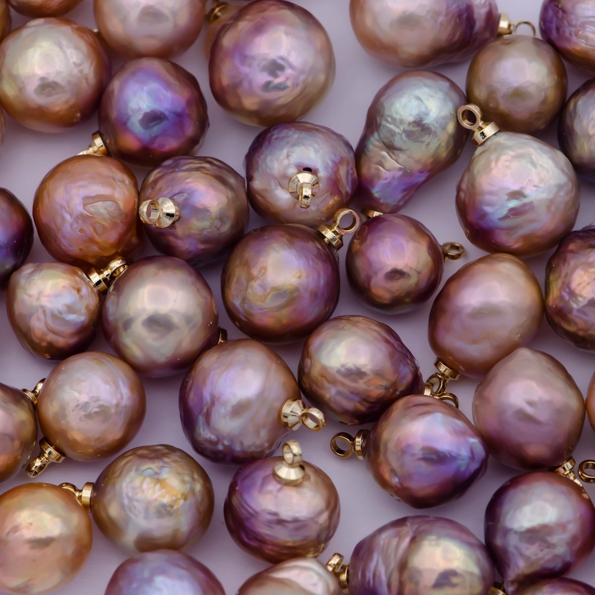 Gold Filled 8.5mm-12mm Purple Edison Baroque Pearl Charms For Jewelry Making | X-723 - DLUXCA