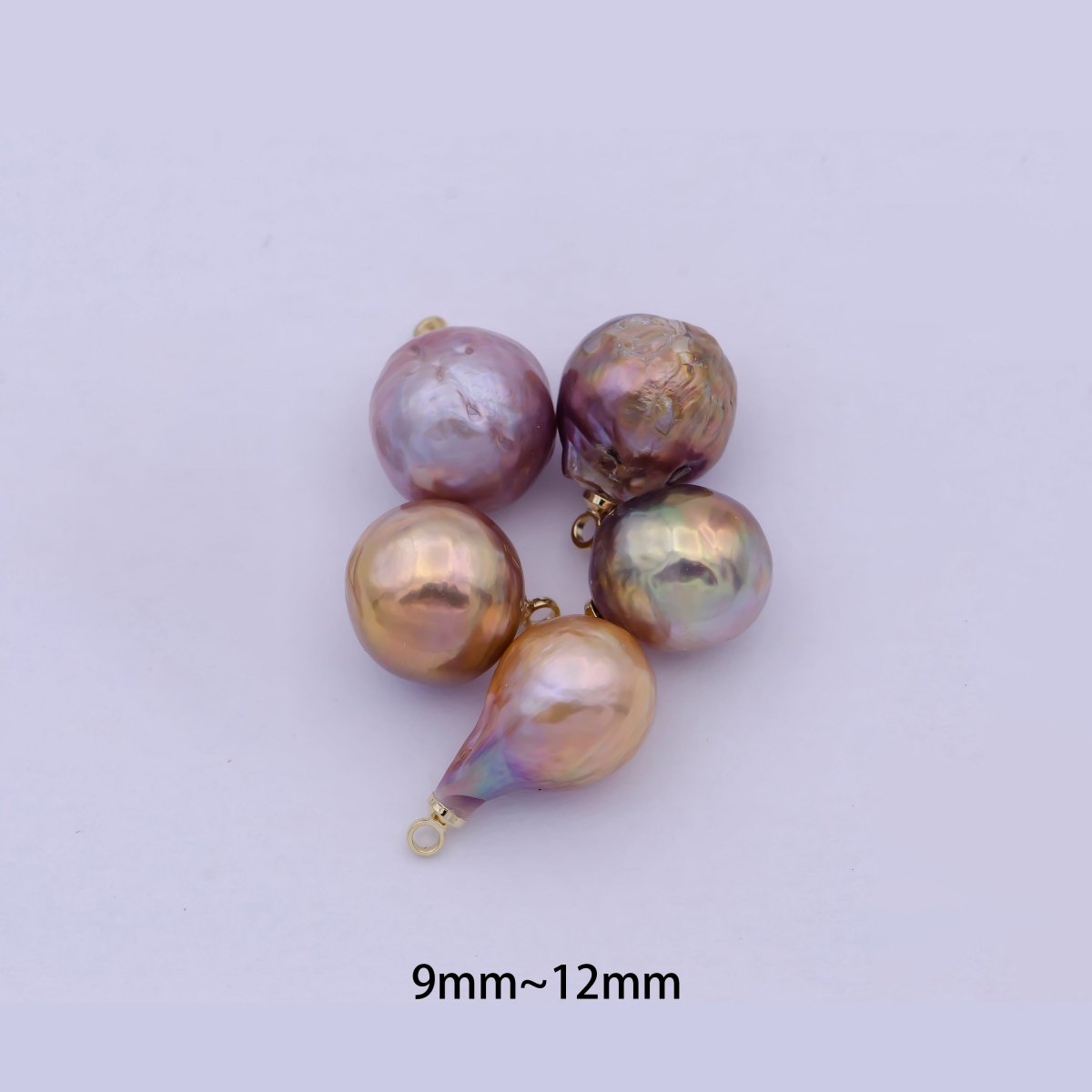 Gold Filled 8.5mm-12mm Purple Edison Baroque Pearl Charms For Jewelry Making | X-723 - DLUXCA