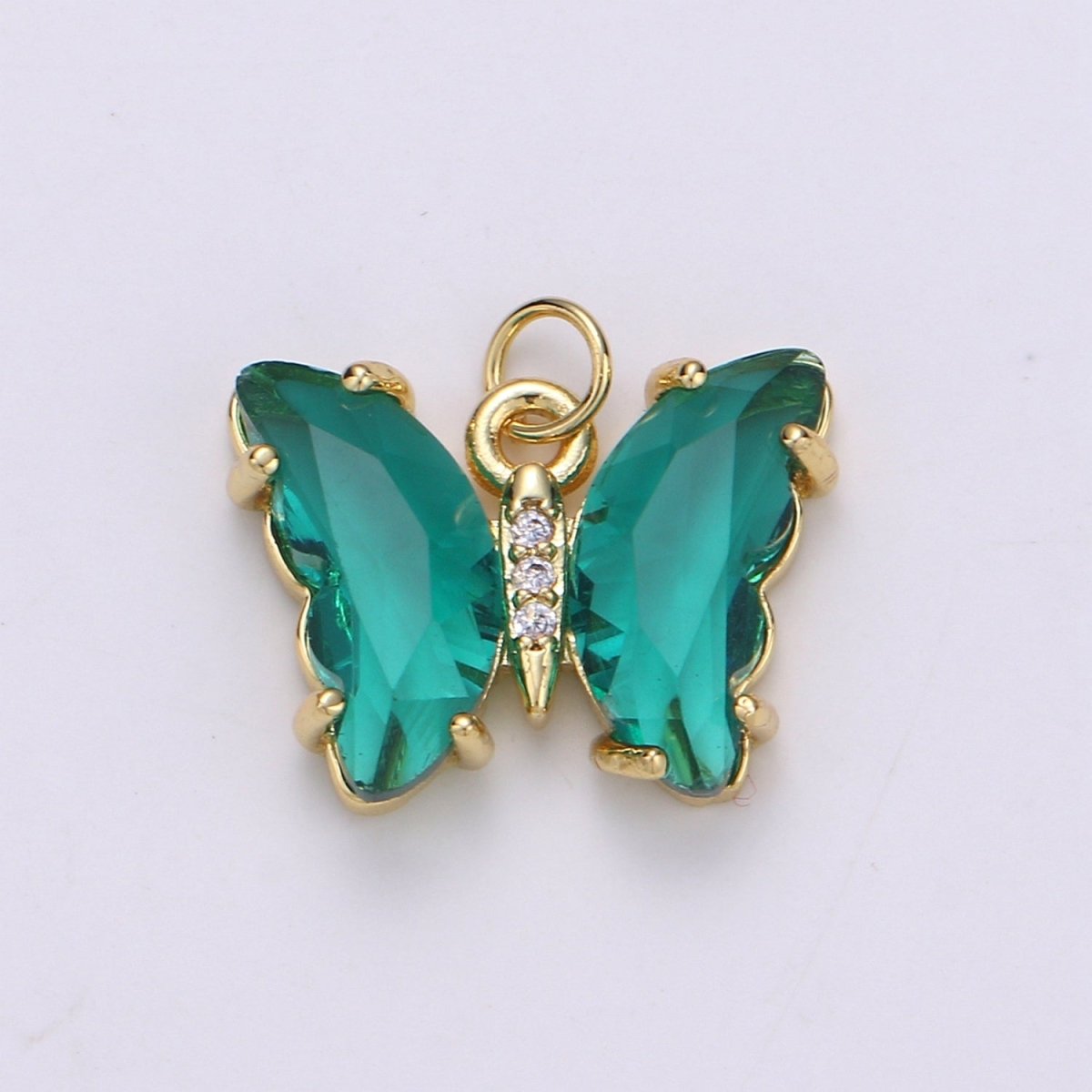 Gold Filled Acrylic Butterfly Charm - D-820-D-826 E-032-E-034 - DLUXCA