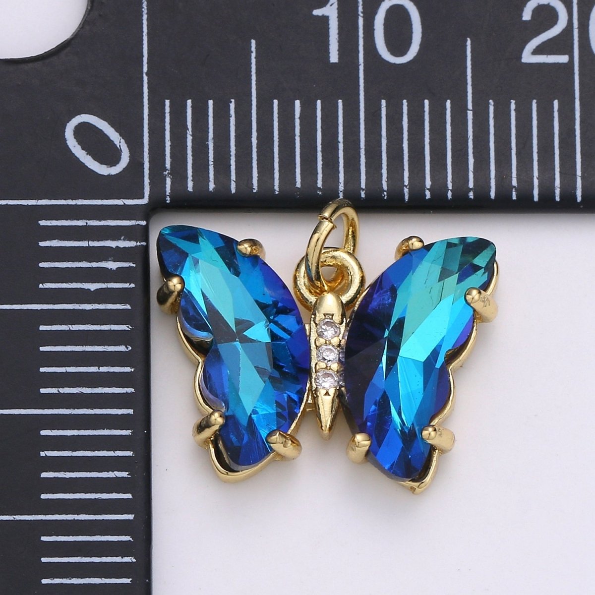 Gold Filled Acrylic Butterfly Charm - D-820-D-826 E-032-E-034 - DLUXCA