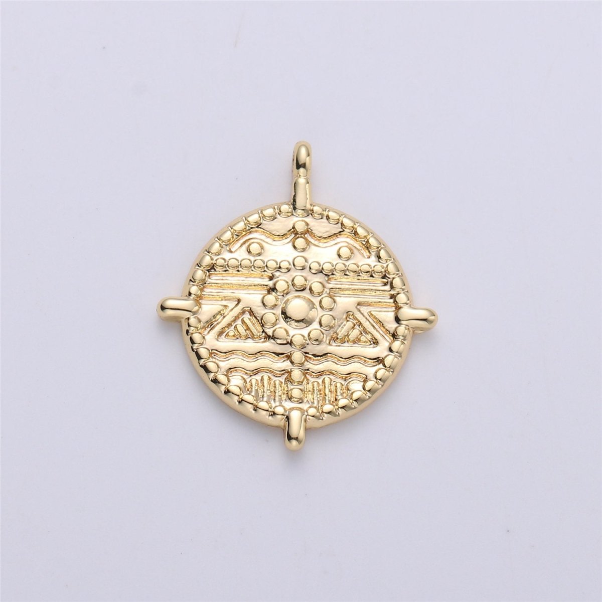 Gold Filled Ancient Coin Pendant Medallion Charm Gold coin Necklace Earring Charm C-618 - DLUXCA