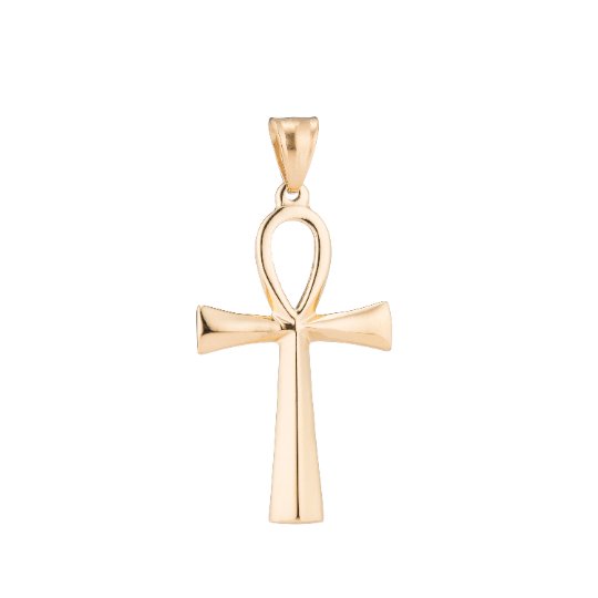 Gold Filled Ankh, Symbol of Life, Egyptian Pantheon, Crux Ansata, Cubic Zirconia Necklace Pendant Charm Bead Bails for Jewelry Making J-364 - DLUXCA