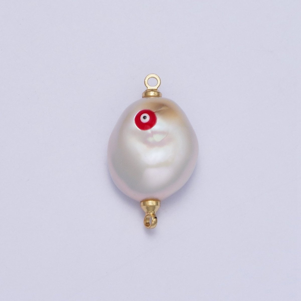 Gold Filled Baroque Pearl Red/Teal/Blue Enamel Evil Eye Link Connector Charm For DIY Jewelry Making G-539 G-540 G-541 - DLUXCA
