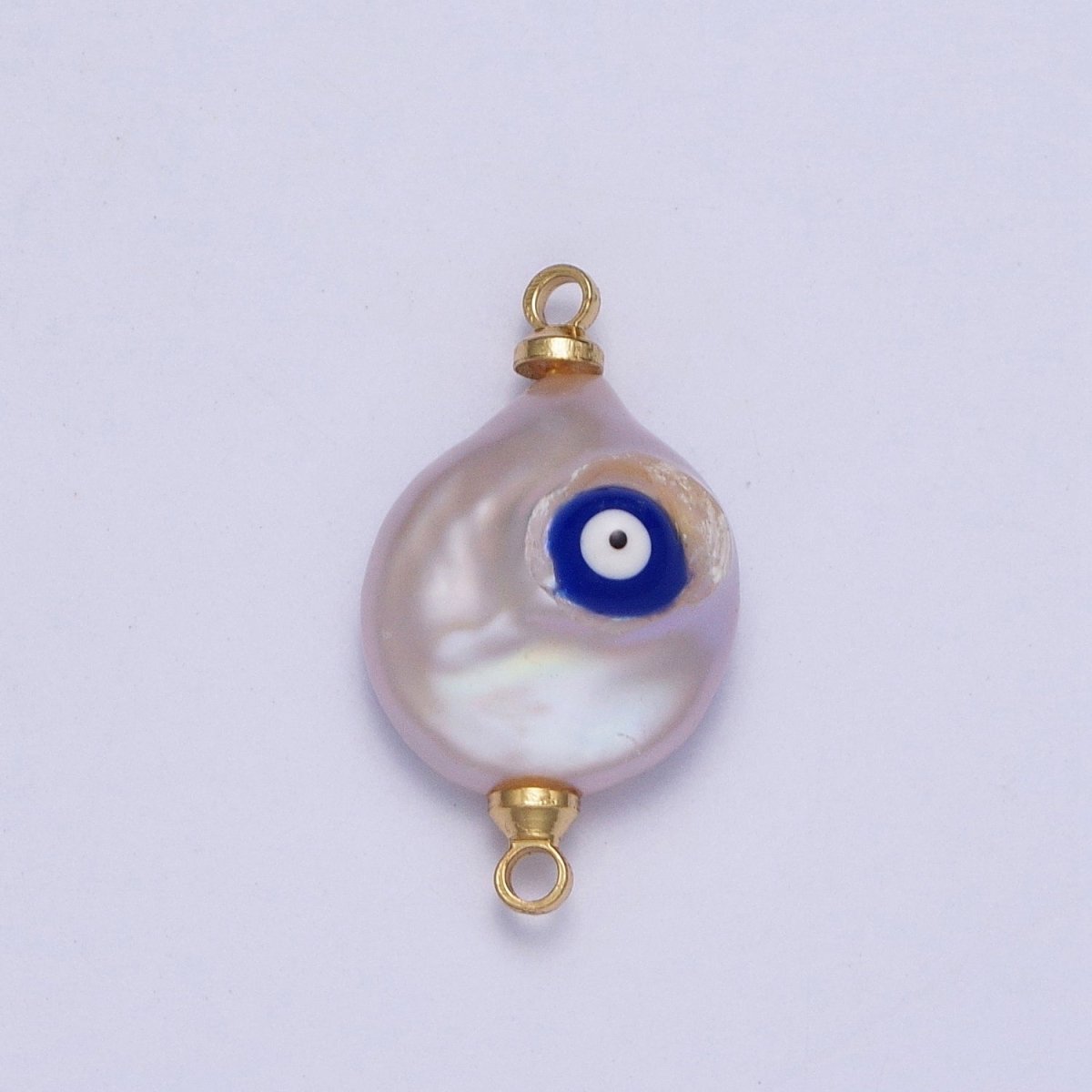 Gold Filled Baroque Pearl Red/Teal/Blue Enamel Evil Eye Link Connector Charm For DIY Jewelry Making G-539 G-540 G-541 - DLUXCA