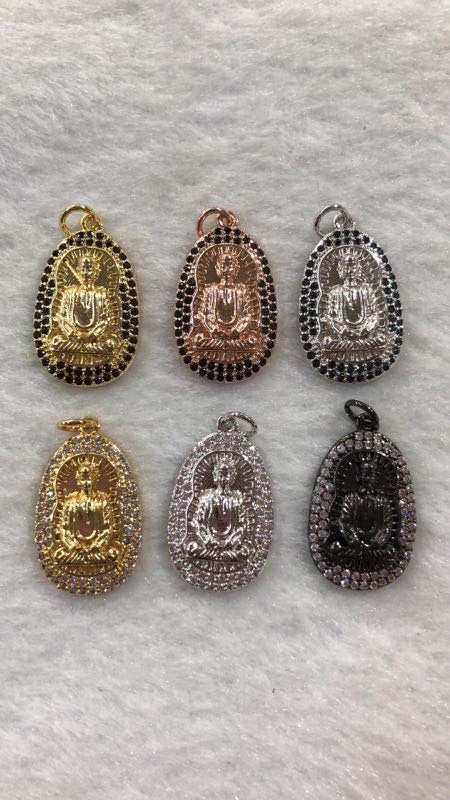 Gold Filled Buddha, Buddhist Religious Zen Enlightenment, DIY Cubic Zirconia Necklace Pendant Charm Bead Bails for Jewelry Making | | C-441, M-336, M-337 - DLUXCA