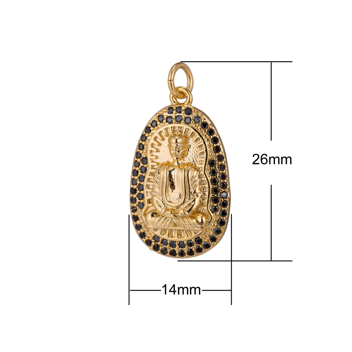 Gold Filled Buddha, Buddhist Religious Zen Enlightenment, DIY Cubic Zirconia Necklace Pendant Charm Bead Bails for Jewelry Making | | C-441, M-336, M-337 - DLUXCA