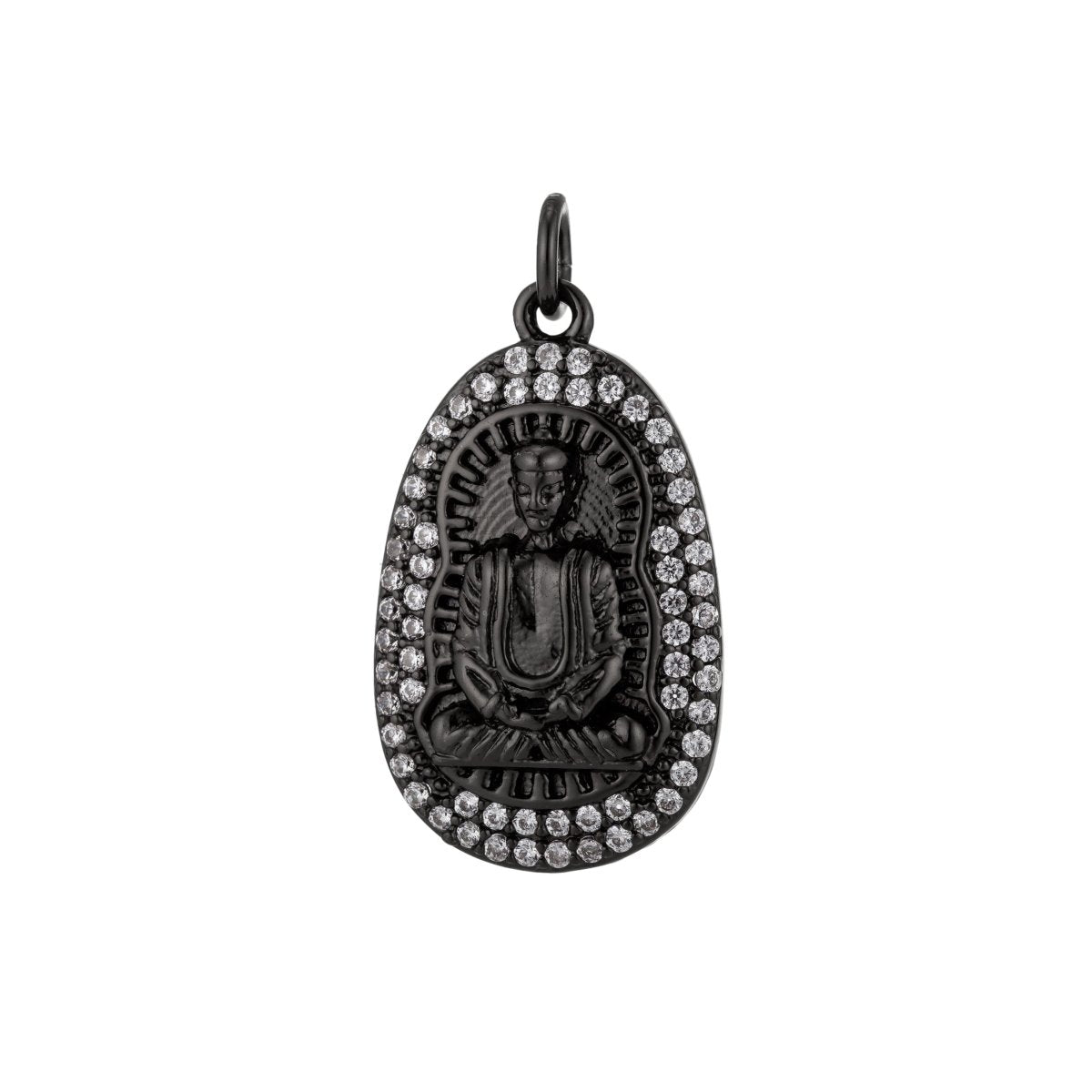 Gold Filled Buddha, Buddhist Religious Zen Enlightenment, DIY Cubic Zirconia Necklace Pendant Charm Bead Bails for Jewelry Making | | C-441, M-336, M-337 - DLUXCA