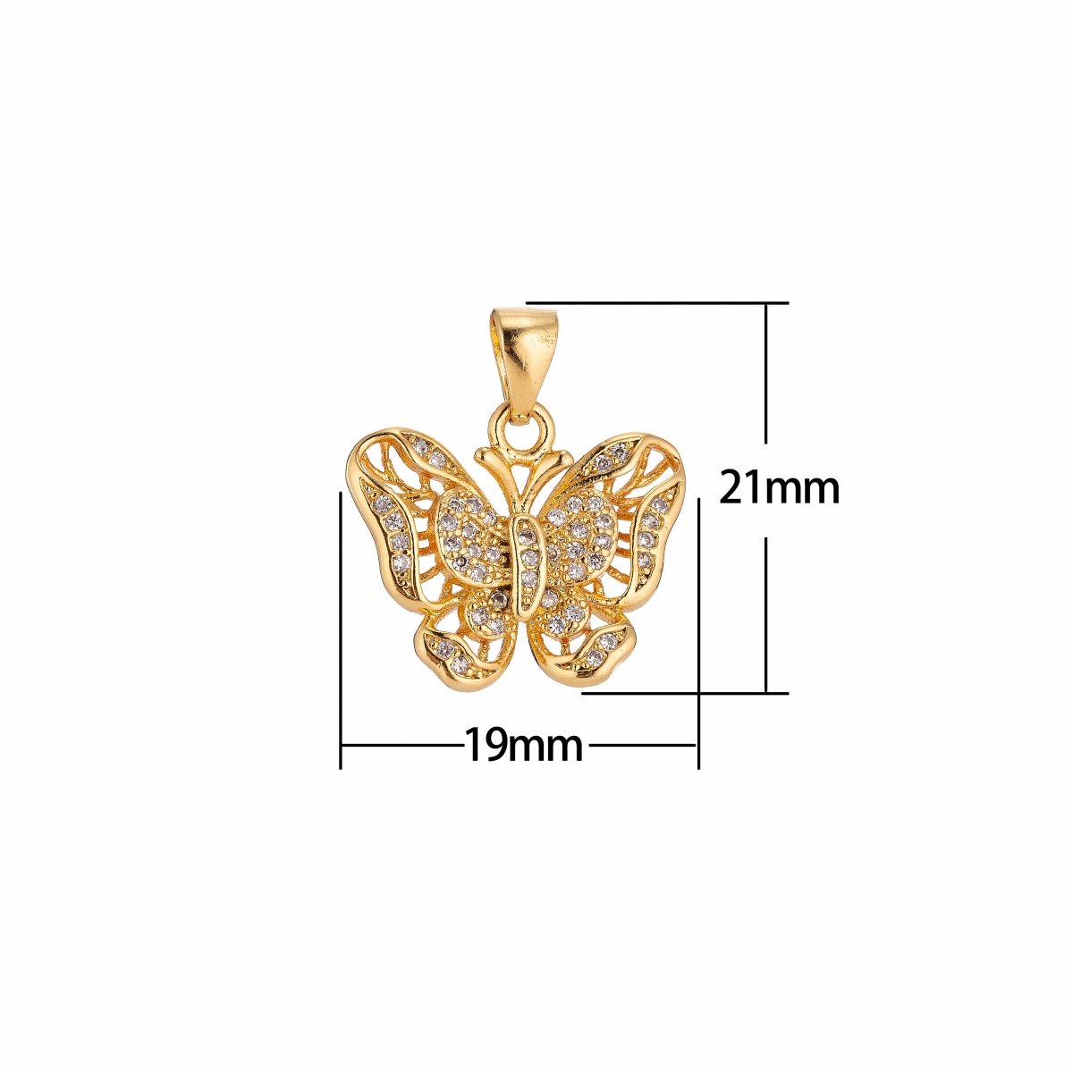 Gold Filled Butterfly Mariposa Pendants H-289 - DLUXCA