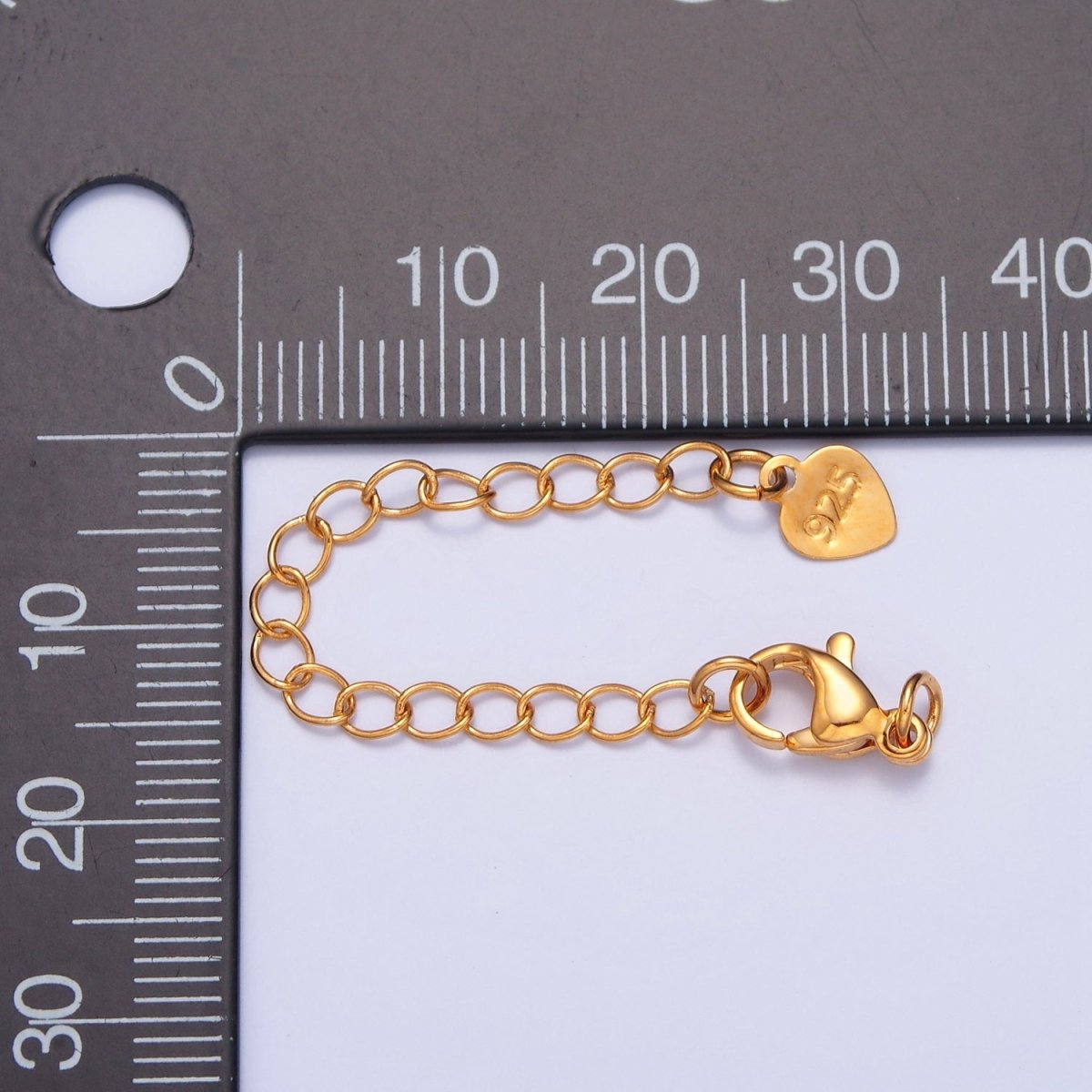 Gold Filled Chain Extender Heart 925 Stamped Lobster Clasps Closure Set in Gold & Silver L-678 L-775 - DLUXCA