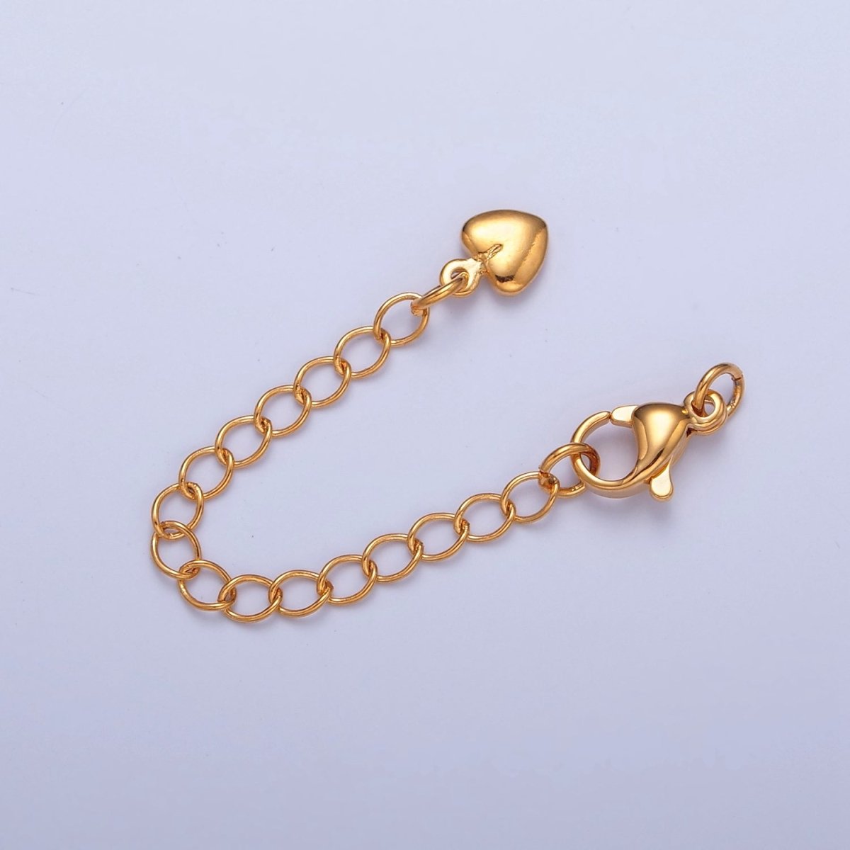 Gold Filled Chain Extender Heart Lobster Clasps Closure Set Supply in Gold & Silver L-677 L-779 - DLUXCA