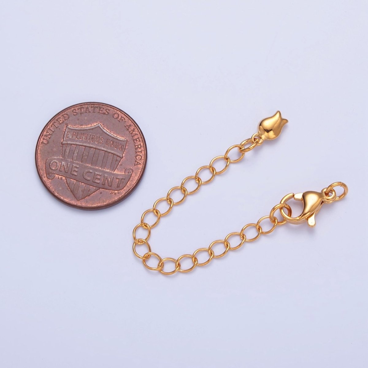 Gold Filled Chain Extender Tulip Flower Lobster Clasps Closure Set Supply in Gold & Silver L-741 L-778 - DLUXCA
