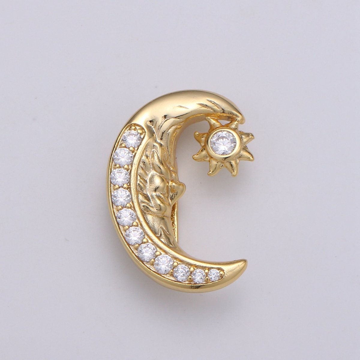 Gold Filled Crescent Moon and Star Beads D-786 - DLUXCA