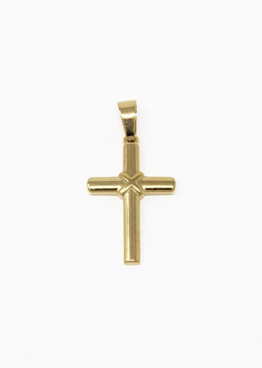 Gold Filled Cross of Jesus Christian Catholic Belief Religious Religion DIY Necklace Pendant Charm Bead Bails Findings for Jewelry Making J-774 - DLUXCA