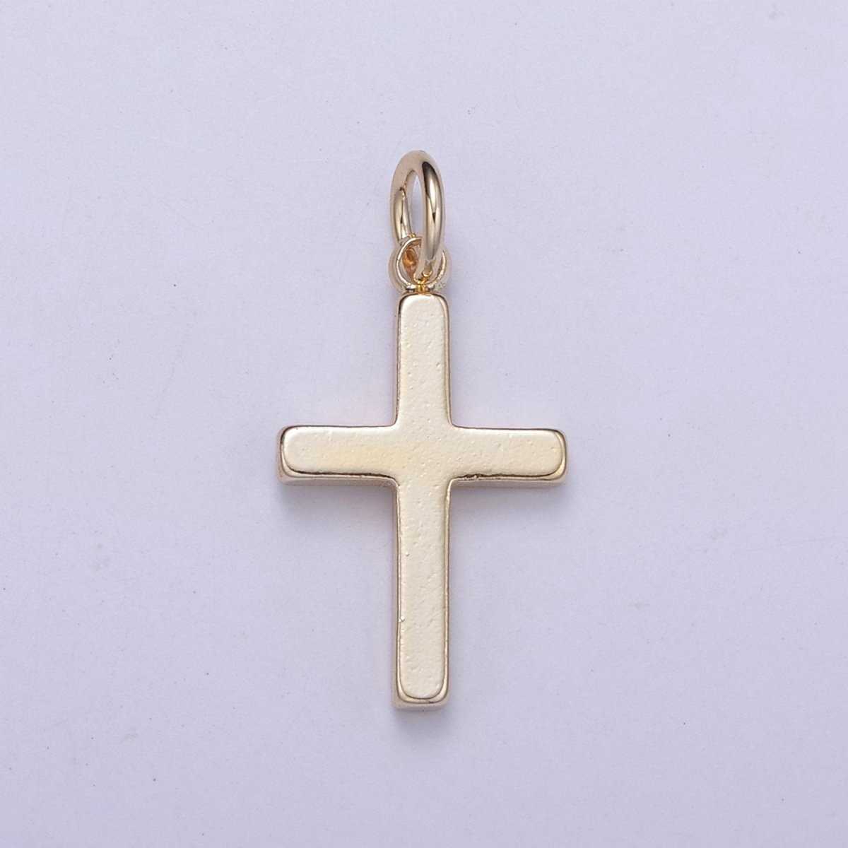 Gold Filled cross pendant, Simple Cross Charm, DIY Religion Jewelry Making Findings N-359 - DLUXCA