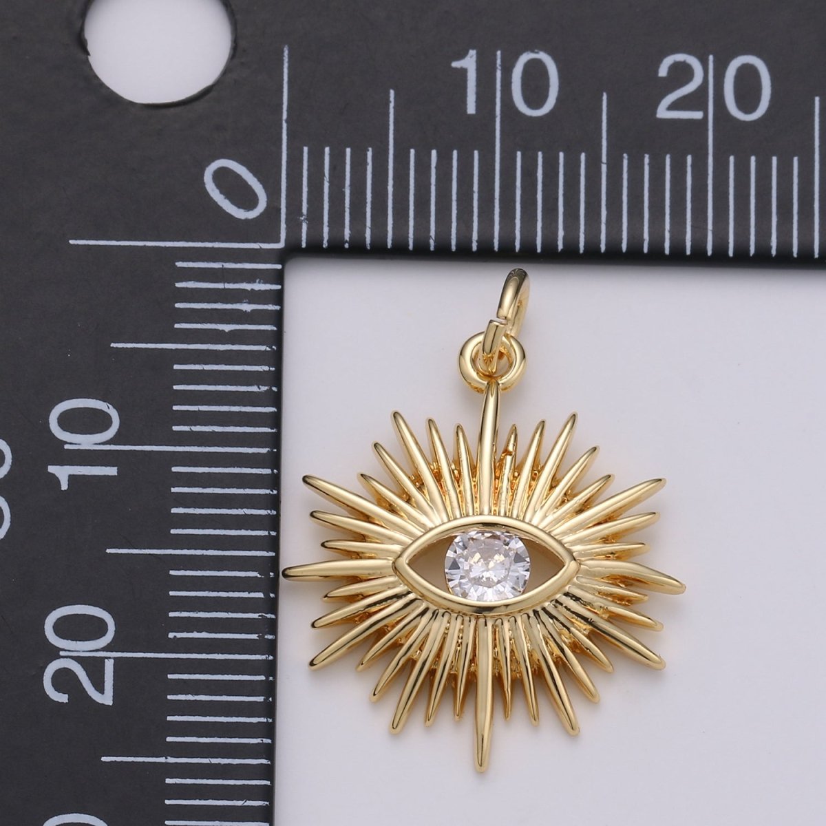 Gold Filled Crystal Eye Charm D-894 - DLUXCA