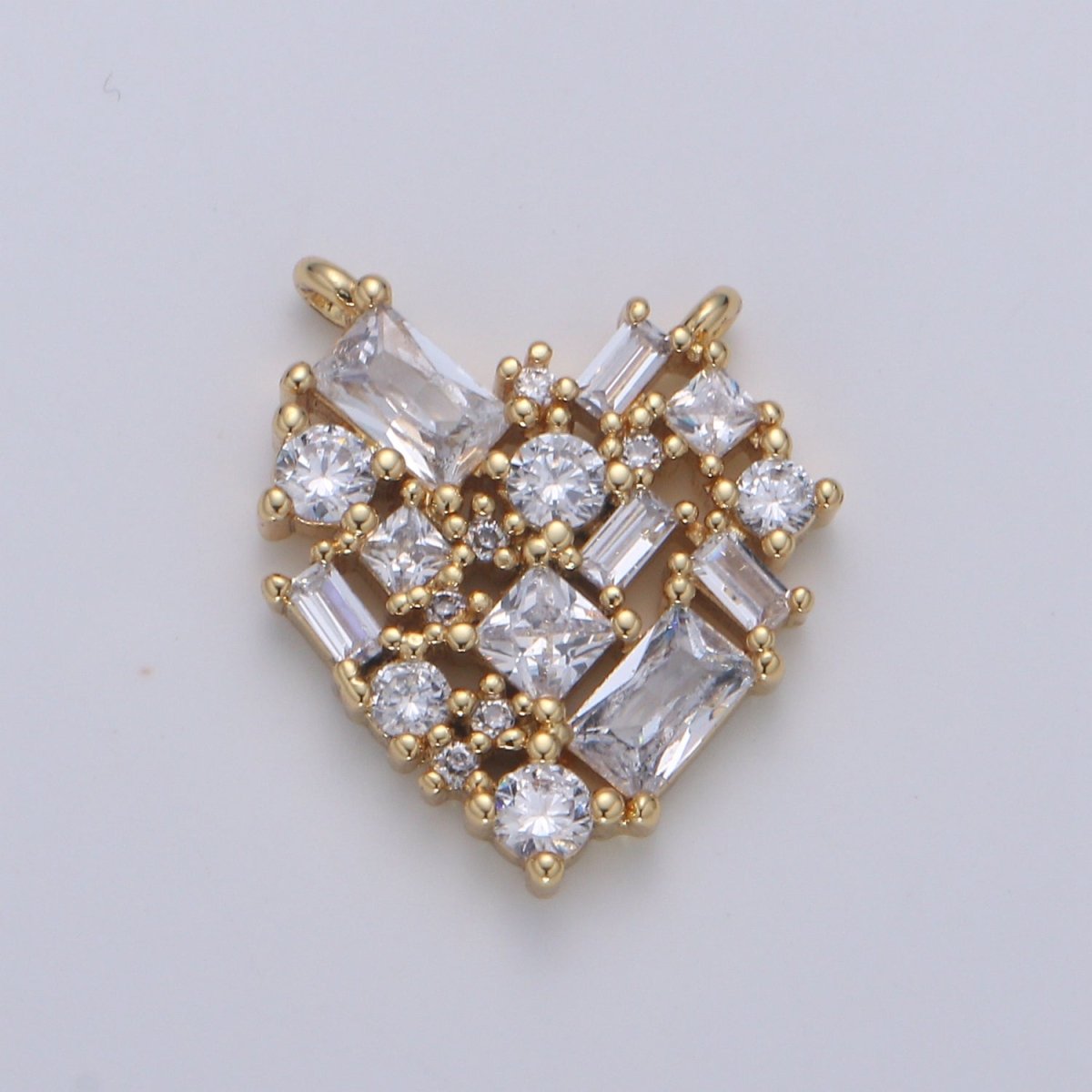 Gold Filled Crystal Heart Connectors F-592 F-593 - DLUXCA