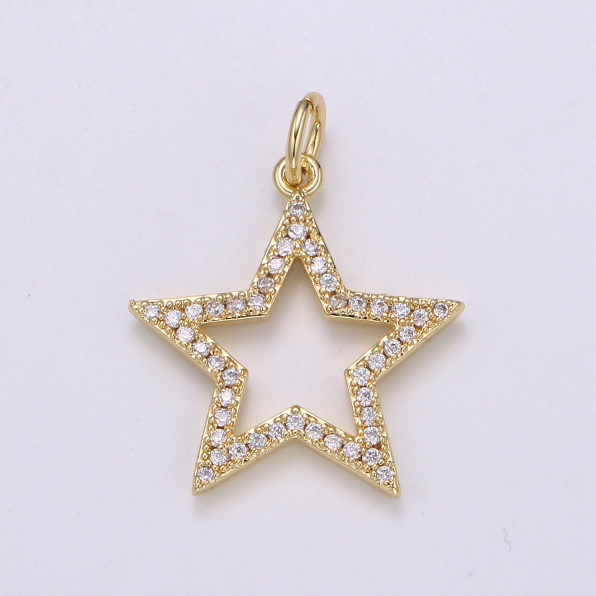 Gold Filled Crystal Star Charm E-157 - DLUXCA