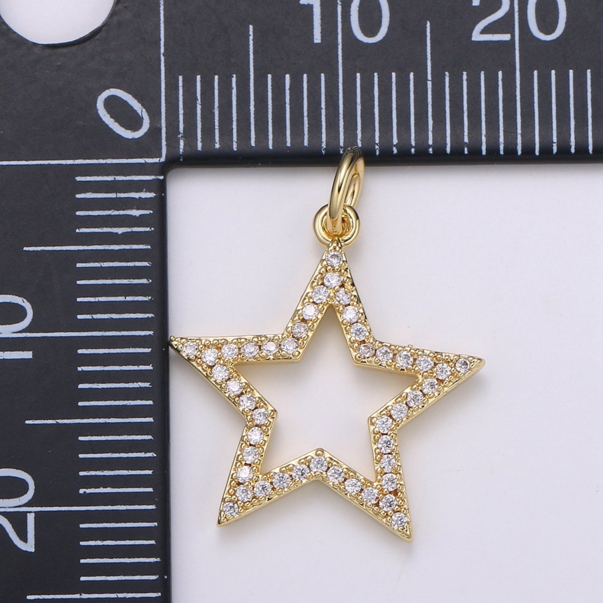 Gold Filled Crystal Star Charm E-157 - DLUXCA