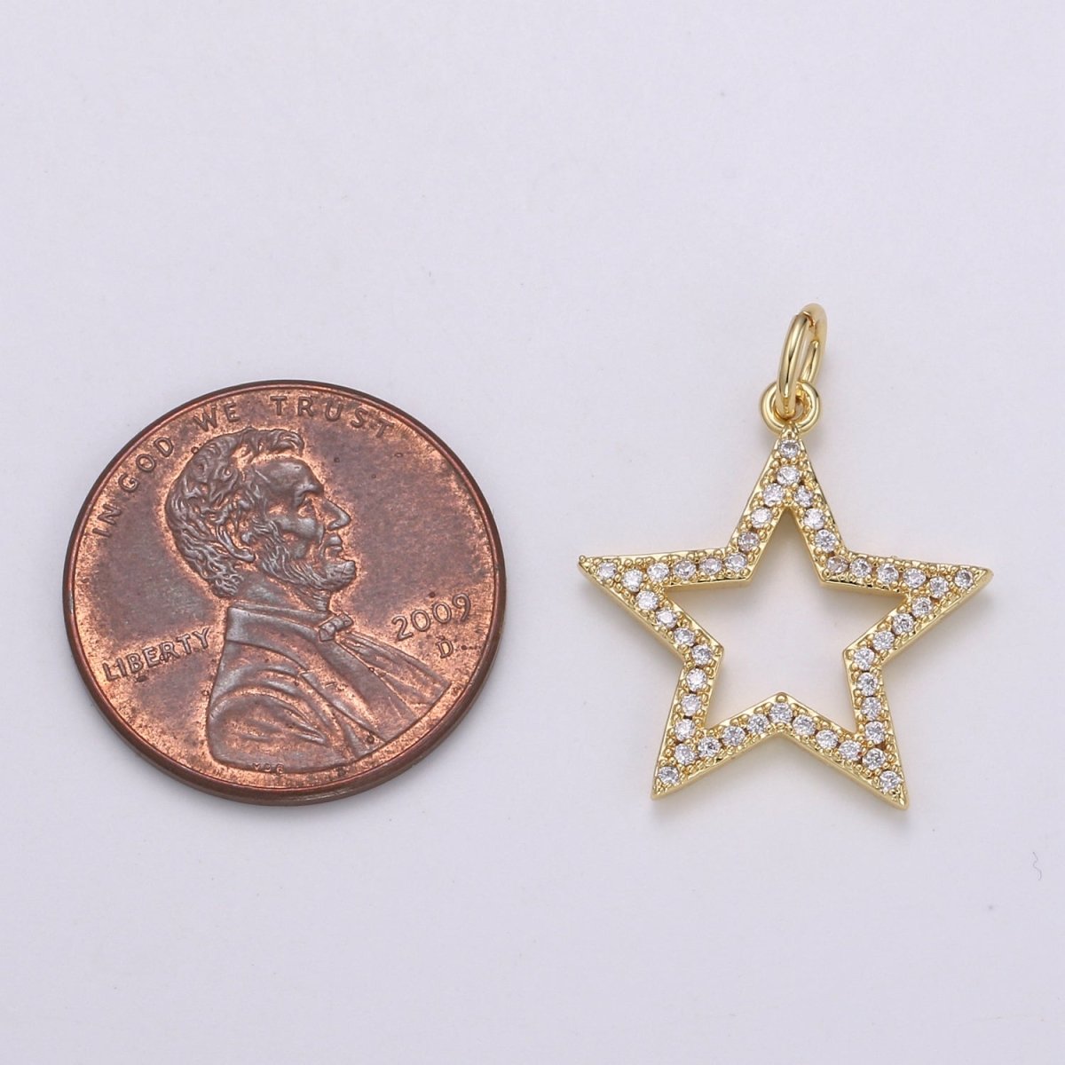 Gold Filled Crystal Star Charm E-157 - DLUXCA