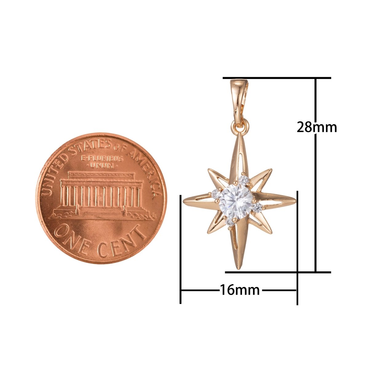 Gold Filled Crystal Star Pendants I-816 - DLUXCA