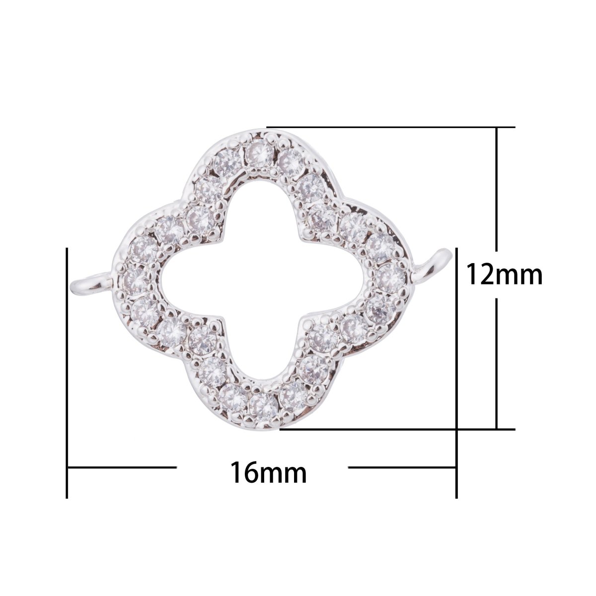 Gold Filled Cubic Zirconia Daisy Clover Flower Charm Bracelet Bead CONNECTOR for Jewelry Making Finding | F-100 - DLUXCA