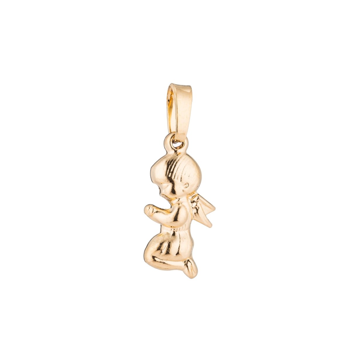 Gold filled Cute Praying Girl, Golden Guardian Angel, Prayer, Faith, Believe Love Necklace Pendant Charm Bails Findings for Jewelry Maki J-459 - DLUXCA