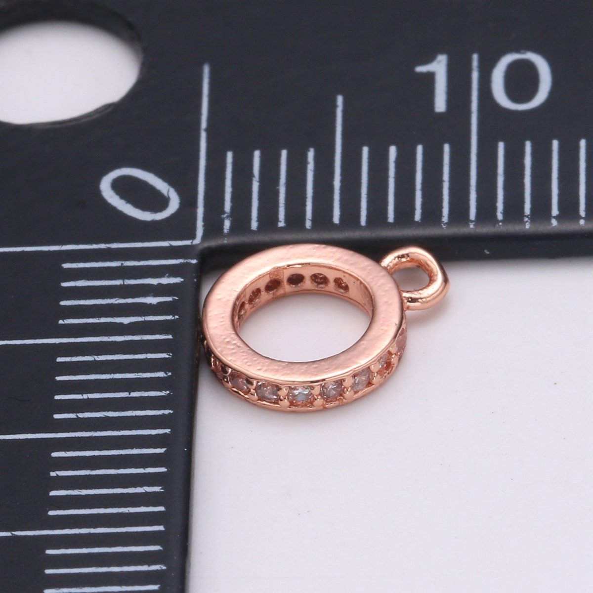 Gold Filled CZ Circle Ring Charm L-291~L-294 - DLUXCA