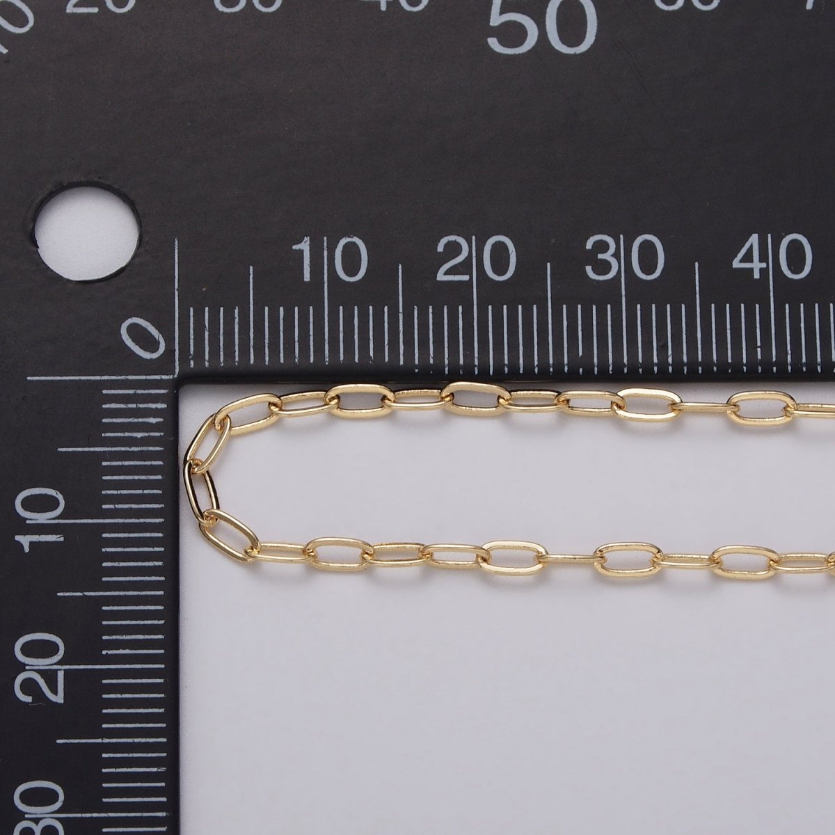 Gold Filled Dainty 2.2mm Paperclip Unfinished Chain by Yard in Gold & Silver | ROLL-1032, ROLL-1082 - DLUXCA