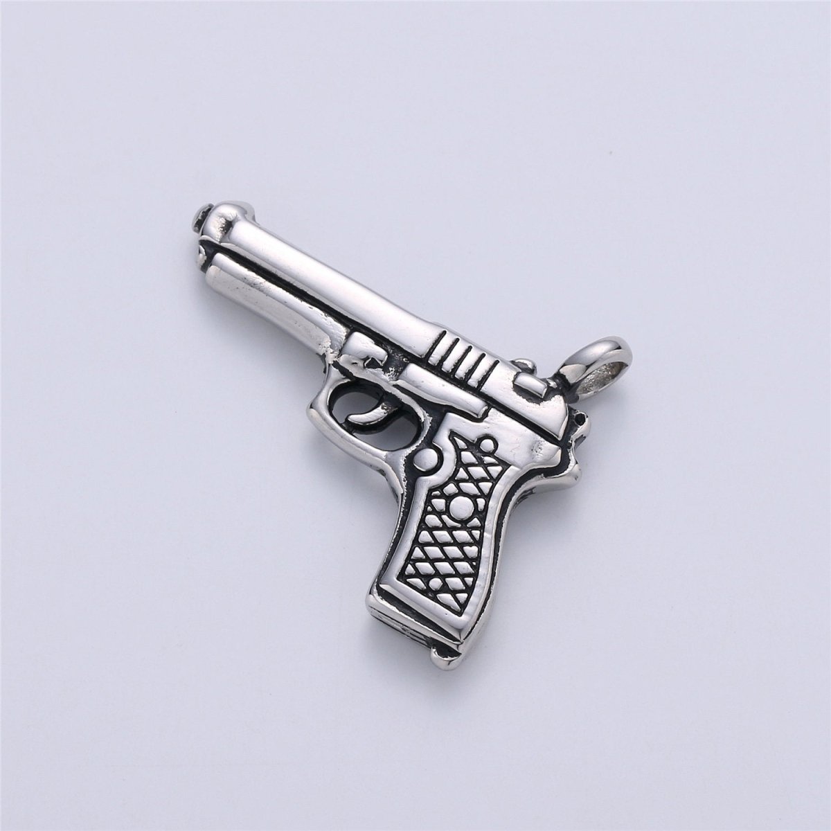 Gold Filled Desert Eagle Pistol Charm Silver Gun Pendant for Earring Necklace Jewelry Making Supplies 34mx27mm J-708 J-709 - DLUXCA