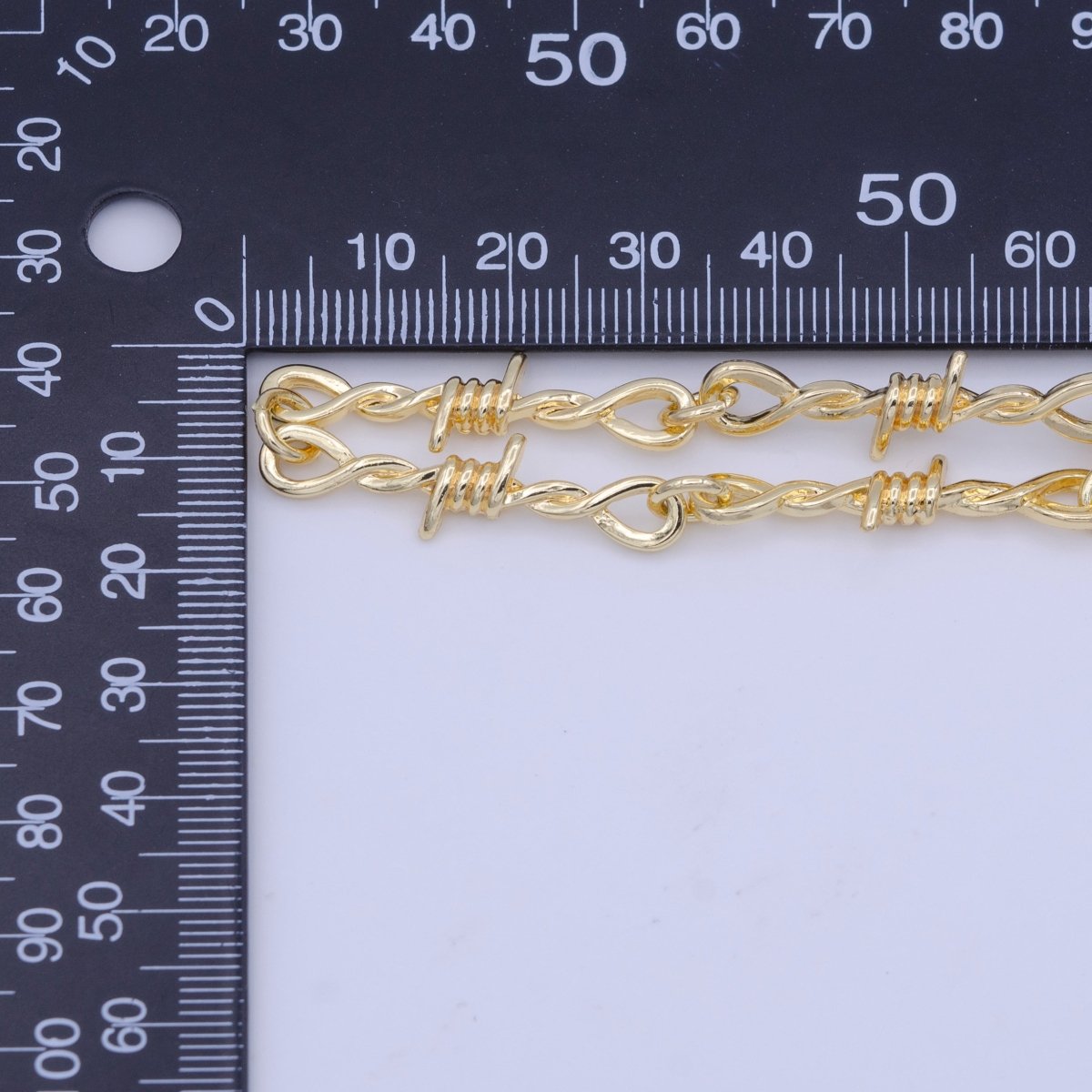 Gold Filled Designed Barb Wired Gold, Silver, Black Unfinished Chain by Yard (SMALL) | ROLL-1004 ROLL-1005 ROLL-1006 Clearance Pricing - DLUXCA