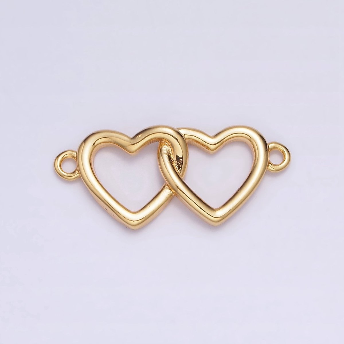Gold Filled Double Open Heart Minimalist Connector G-646 - DLUXCA