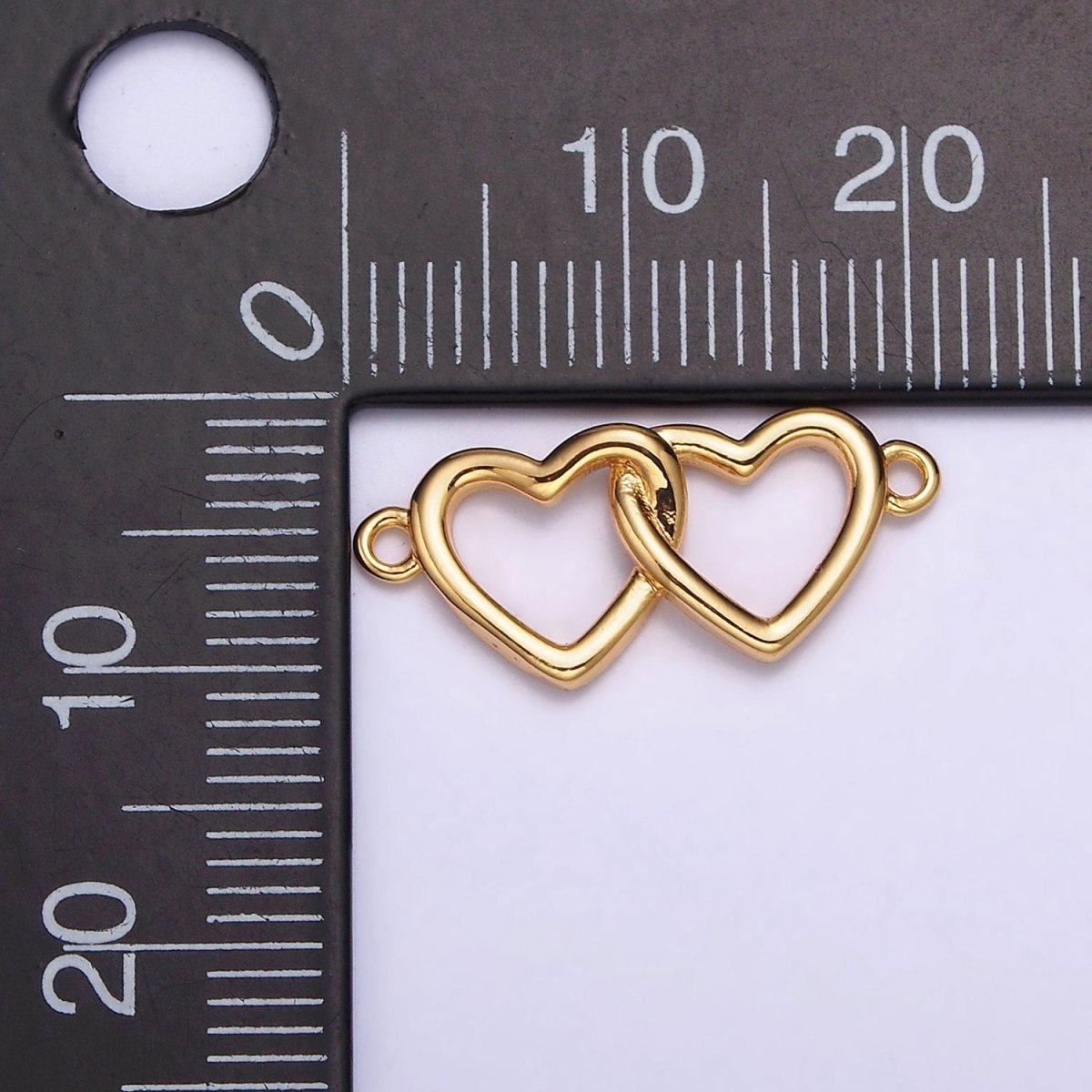 Gold Filled Double Open Heart Minimalist Connector G-646 - DLUXCA