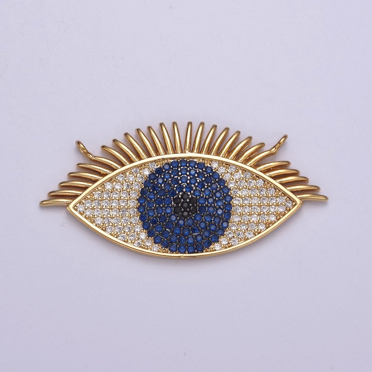 Gold Filled Eye Charm, Cubic Zirconia Evil Eye Charm Connector, DIY Jewelry Making Accessories F-089 F-091 F-095 - DLUXCA