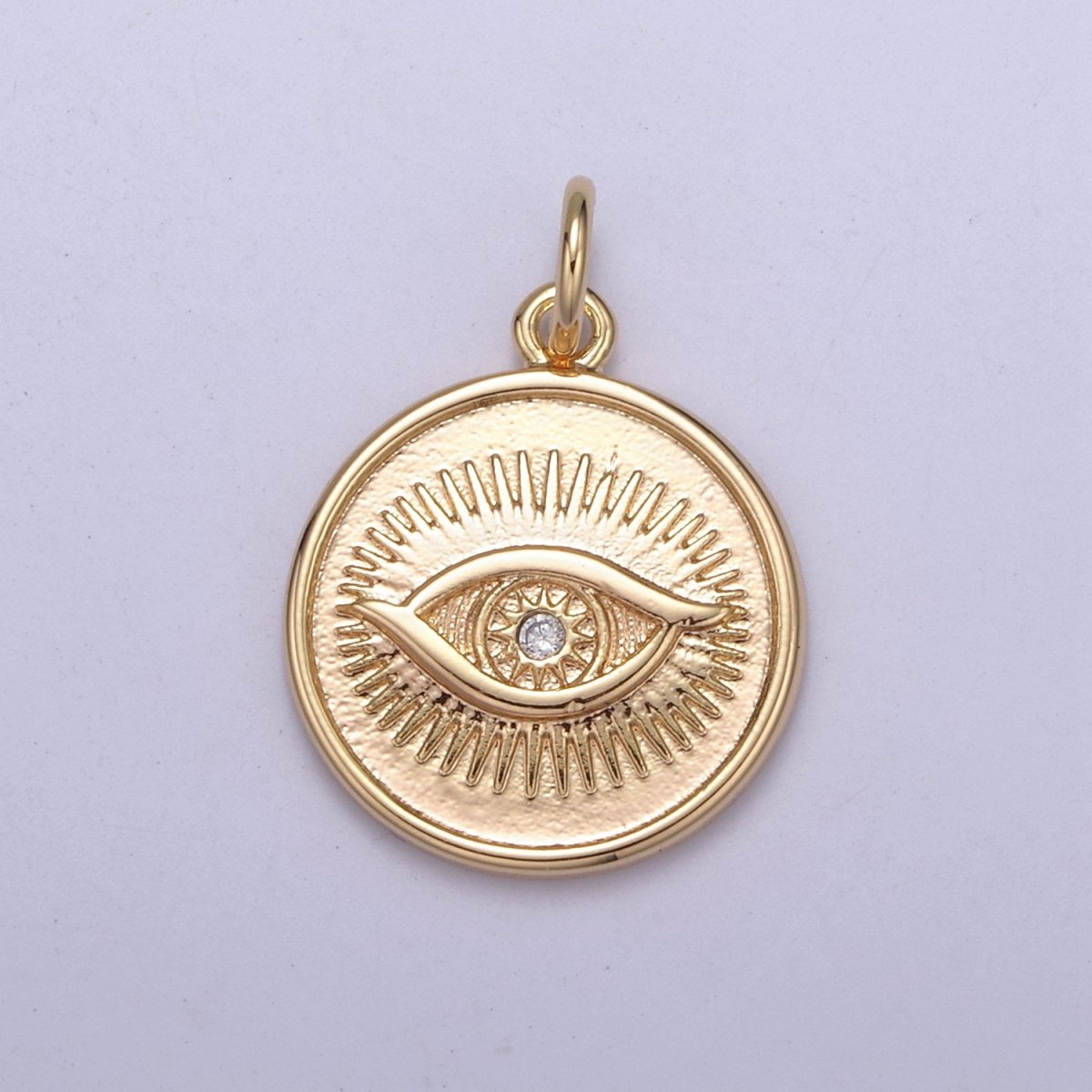 Gold Filled Eye Charm, Mystic Eye Pendant Amulet Evil Eye Charm, Occult Symbol, Third Eye, Lucky Evil Eye Pendant N-412 - DLUXCA