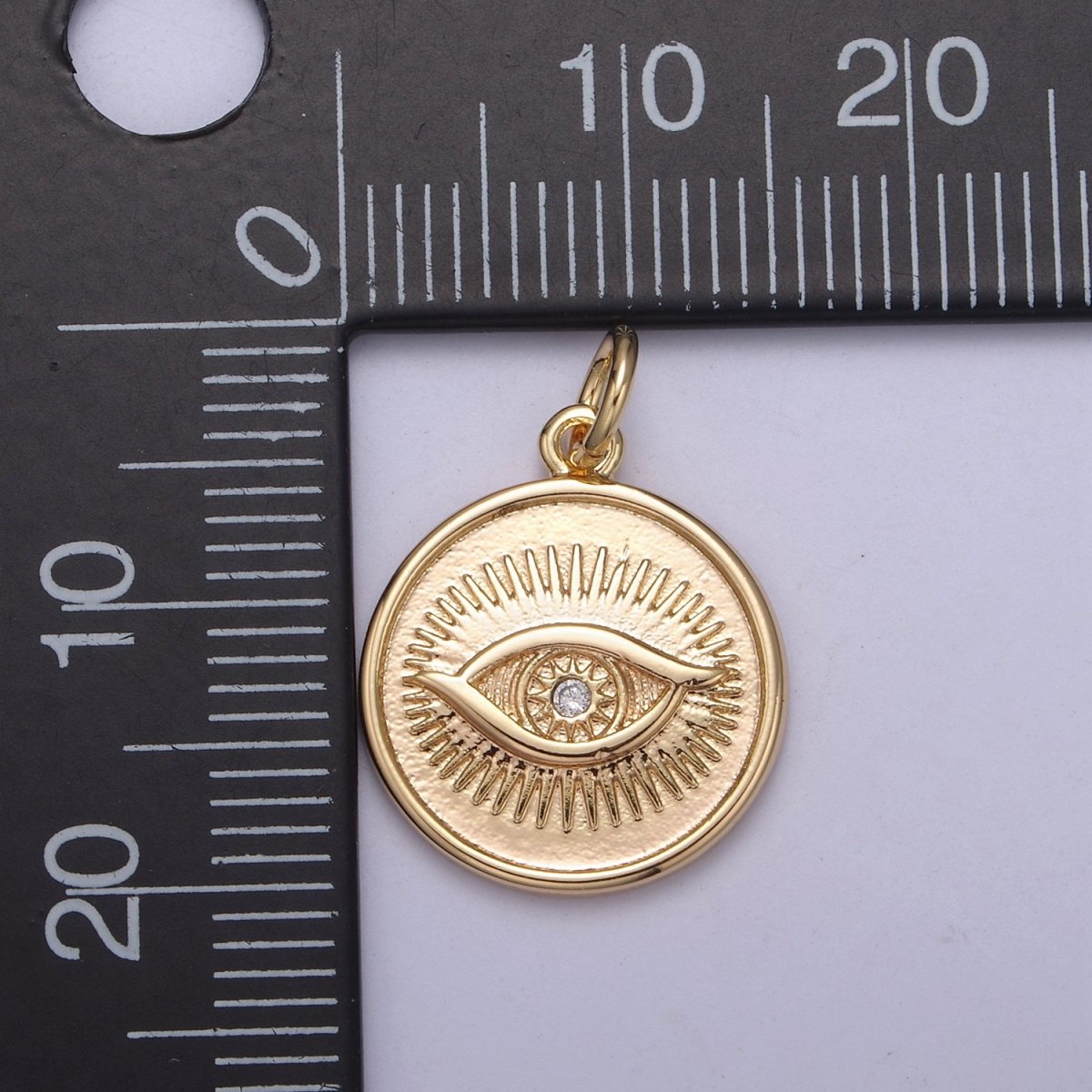 Gold Filled Eye Charm, Mystic Eye Pendant Amulet Evil Eye Charm, Occult Symbol, Third Eye, Lucky Evil Eye Pendant N-412 - DLUXCA