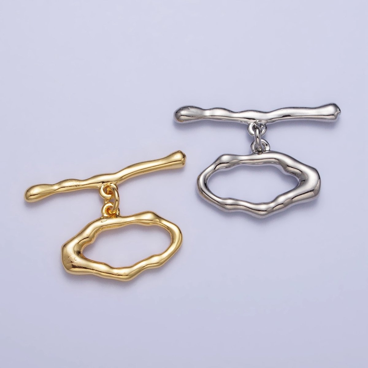 Gold Filled Geometric Abstract Toggle Clasps in Gold & Silver Jewelry Closure Supply | Z-098 Z-099 - DLUXCA